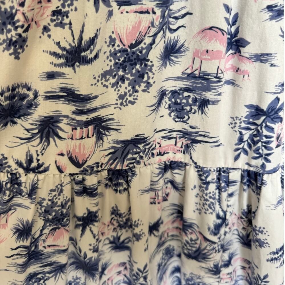 Abercrombie & Fitch Smocked Bodice Easy Maxi Dress Palm Tree Print Size XL - Picture 7 of 11